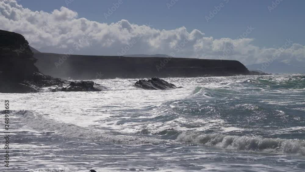 Beach in Ayuy with big breakers (Fuerteventura, Spain) Beach in Ayuy with big breakers (Fuerteventura, Spain)