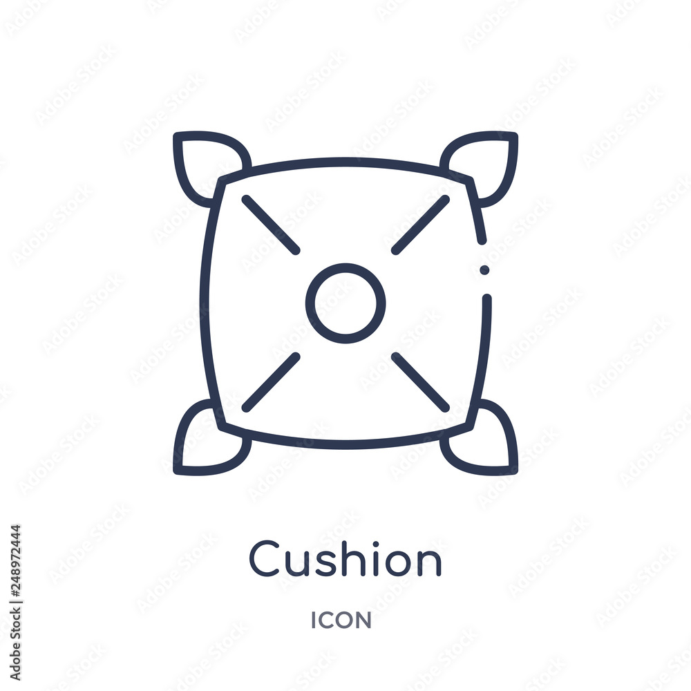 cushion icon from tools and utensils outline collection. Thin line cushion icon isolated on white background. cushion icon from tools and utensils outline collection. Thin line cushion icon isolated on white background.