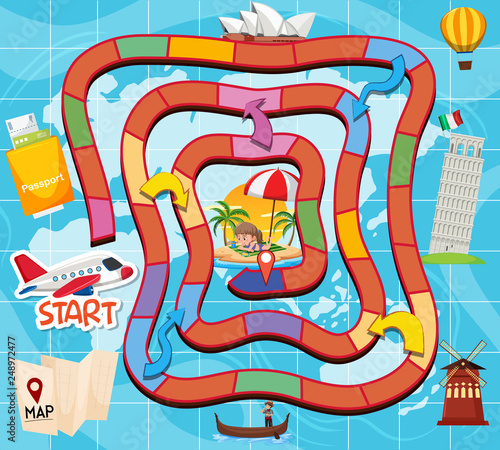 Board game travel theme