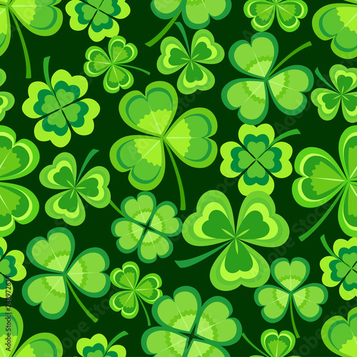 Background seamless pattern with shamrock