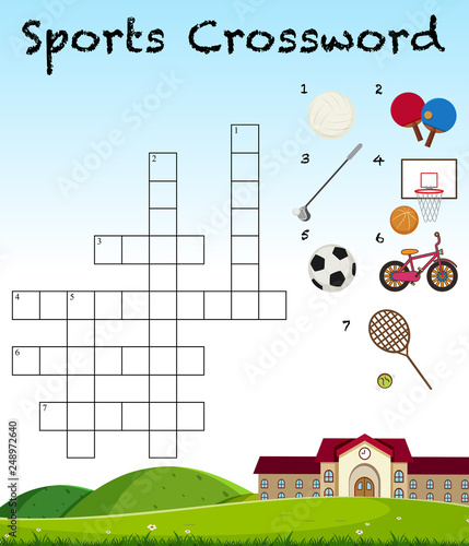 Sport crossword game template