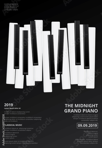 Music Grand Piano Poster Background Template Vector illustration