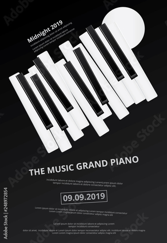 Music Grand Piano Poster Background Template Vector illustration