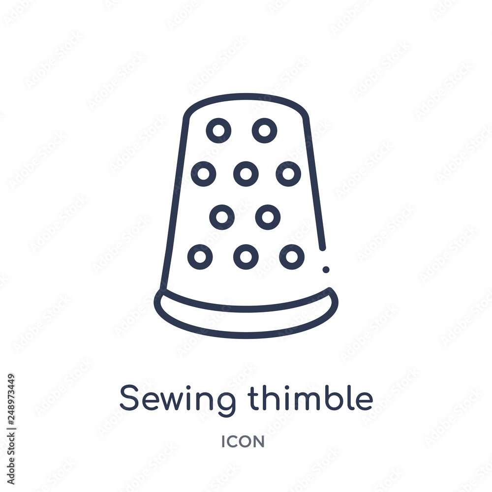 sewing thimble black variant icon from tools and utensils outline collection. Thin line sewing thimble black variant icon isolated on white background. sewing thimble black variant icon from tools and utensils outline collection. Thin line sewing thimble black variant icon isolated on white background.