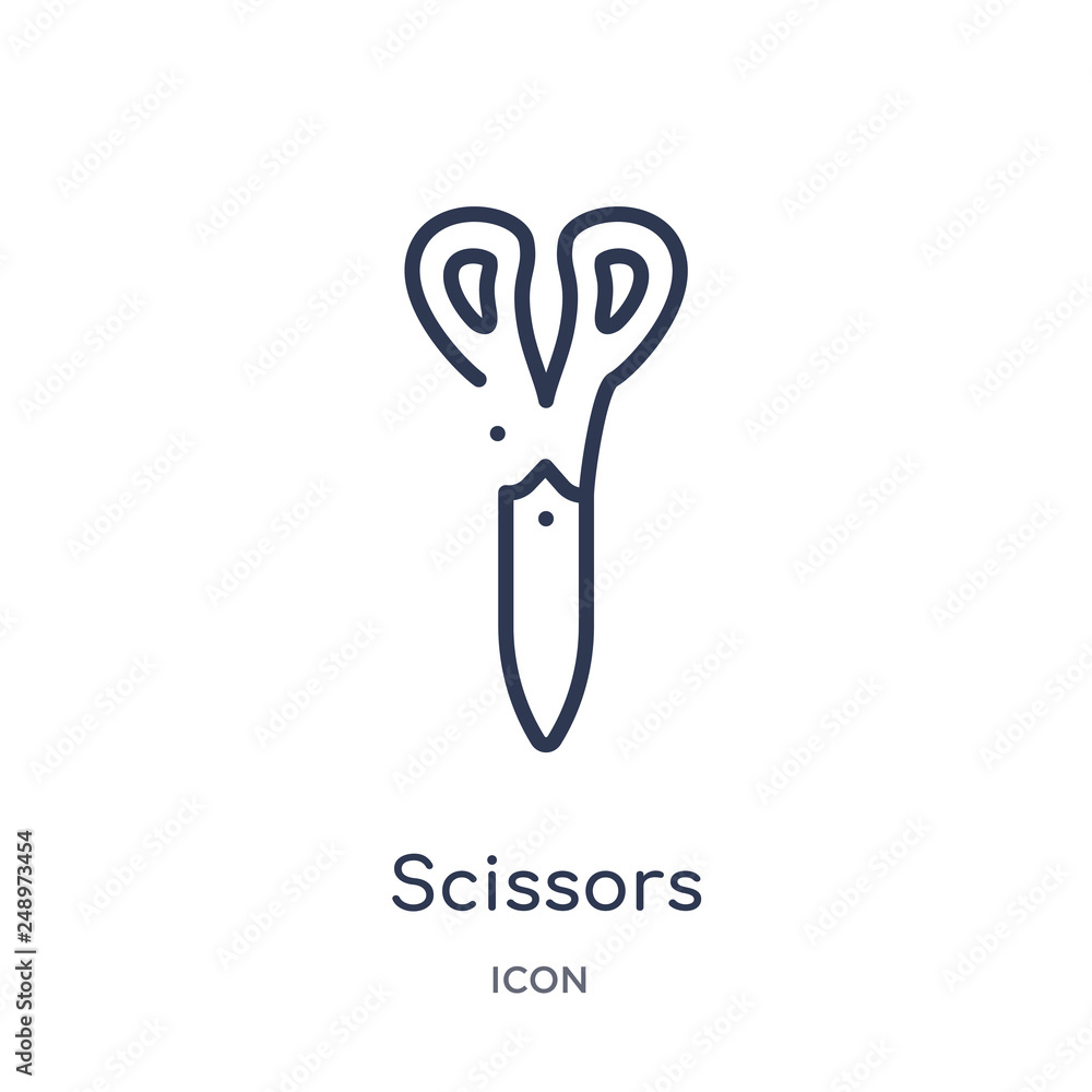 scissors inverted view icon from tools and utensils outline collection. Thin line scissors inverted view icon isolated on white background. scissors inverted view icon from tools and utensils outline collection. Thin line scissors inverted view icon isolated on white background.