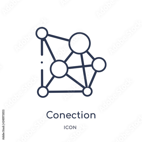 conection icon from technology outline collection. Thin line conection icon isolated on white background. photo