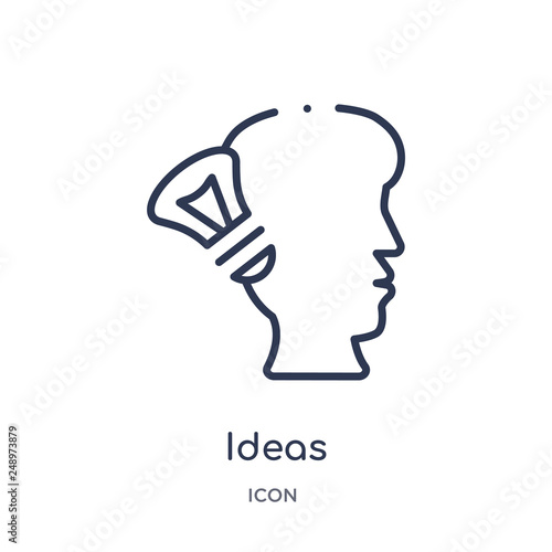 ideas icon from technology outline collection. Thin line ideas icon isolated on white background.