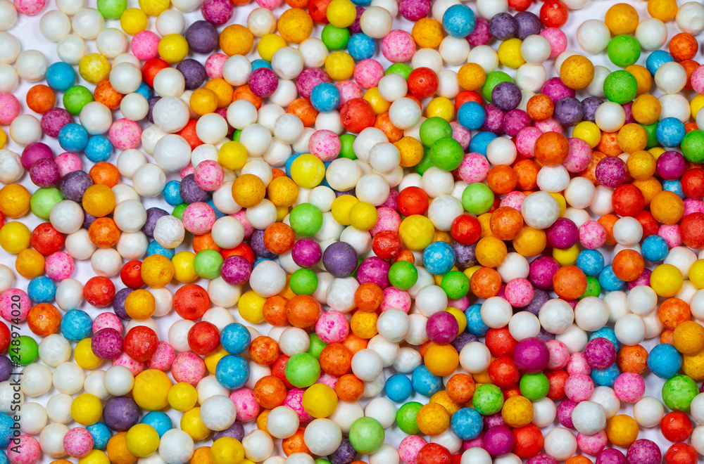 Colorful bright background, multi-colored balls. Sweet nice background candy. 