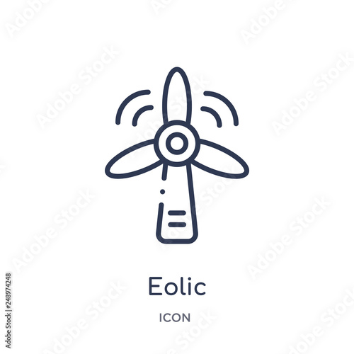 eolic icon from technology outline collection. Thin line eolic icon isolated on white background.