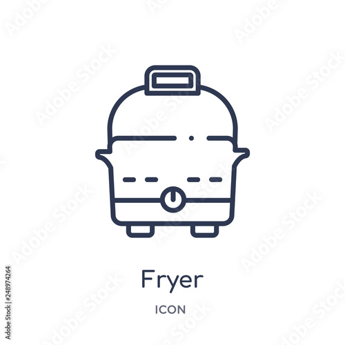 fryer icon from technology outline collection. Thin line fryer icon isolated on white background.