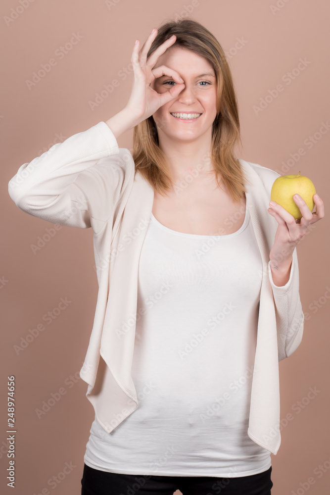 girl with an apple girl with an apple