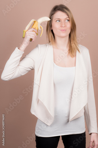 cute girl with a banana
