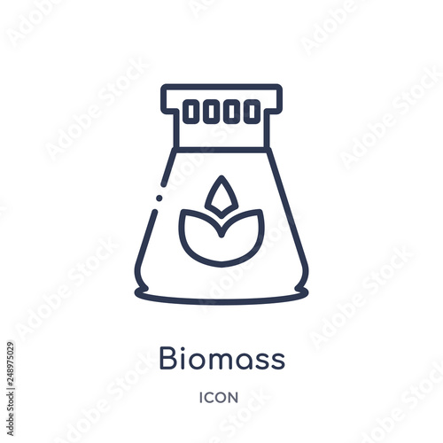 biomass icon from technology outline collection. Thin line biomass icon isolated on white background.