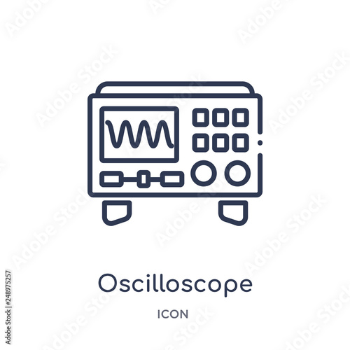 oscilloscope icon from technology outline collection. Thin line oscilloscope icon isolated on white background.
