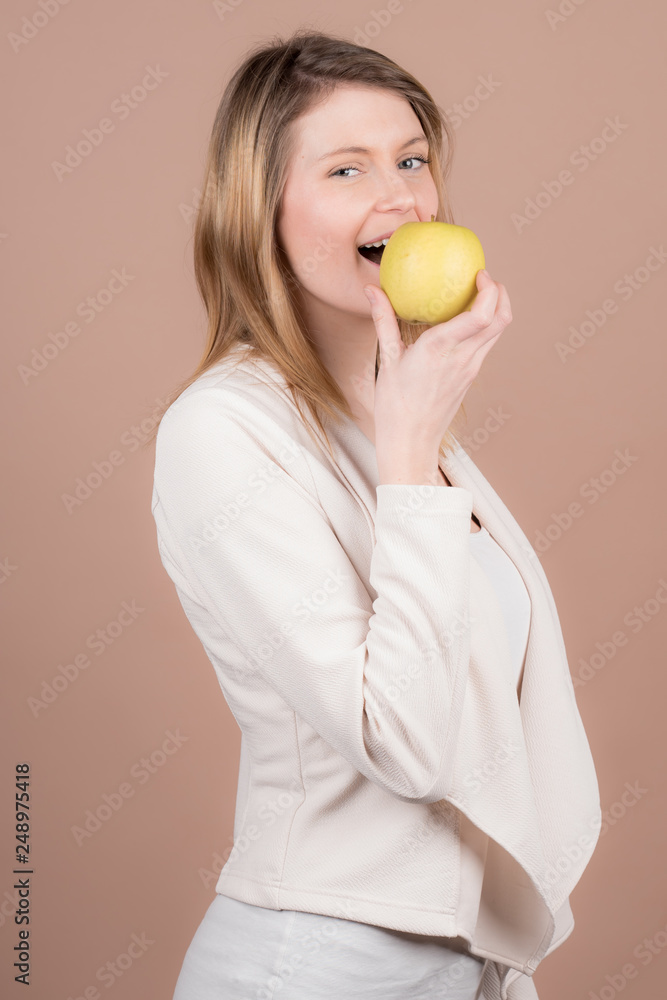 girl with an apple girl with an apple