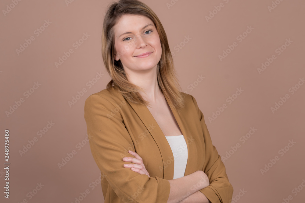 a successful business girl in a office