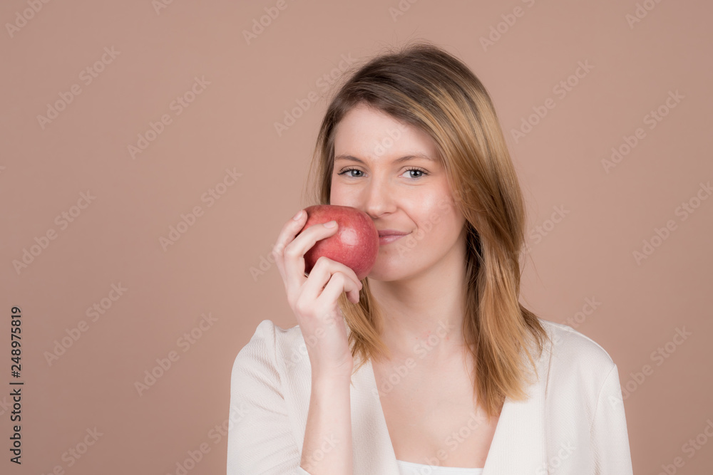 girl with an apple girl with an apple