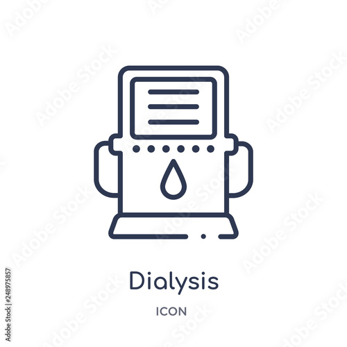 dialysis icon from technology outline collection. Thin line dialysis icon isolated on white background.