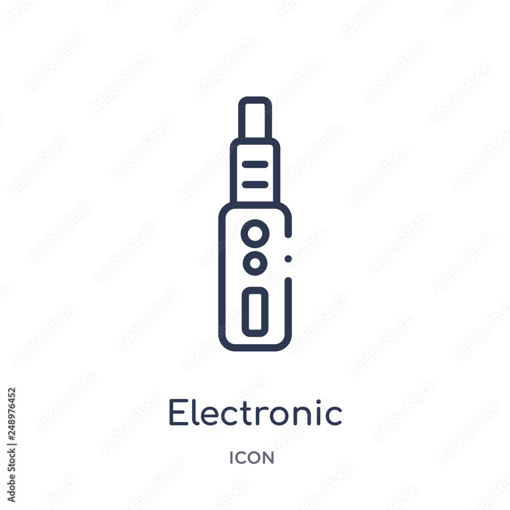 electronic cigarette icon from technology outline collection. Thin line electronic cigarette icon isolated on white background. electronic cigarette icon from technology outline collection. Thin line electronic cigarette icon isolated on white background.