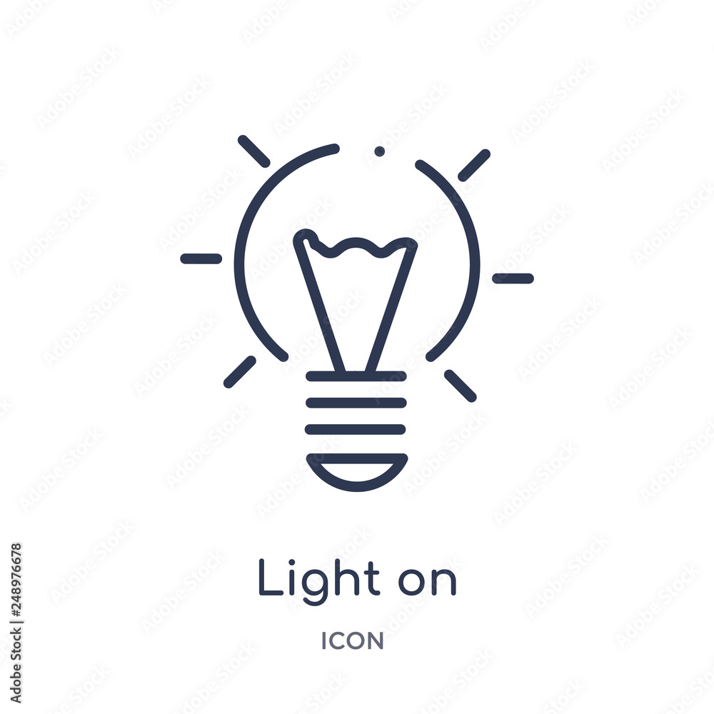 light on icon from technology outline collection. Thin line light on icon isolated on white background.