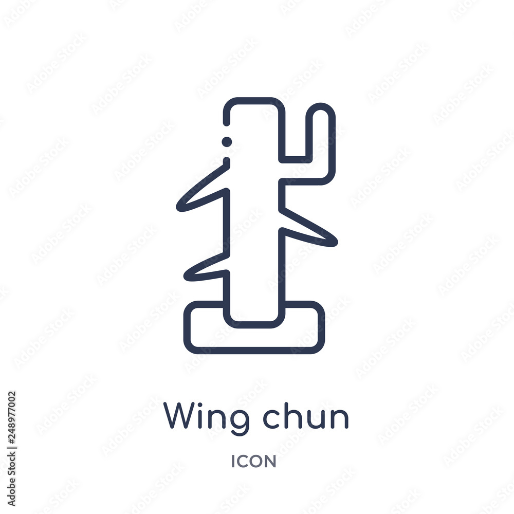 wing chun icon from sports and competition outline collection. Thin line wing chun icon isolated on white background. wing chun icon from sports and competition outline collection. Thin line wing chun icon isolated on white background.