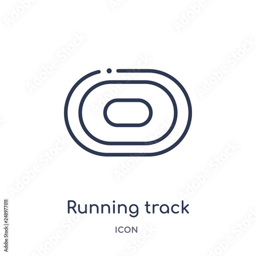 running track icon from sports and competition outline collection. Thin line running track icon isolated on white background.