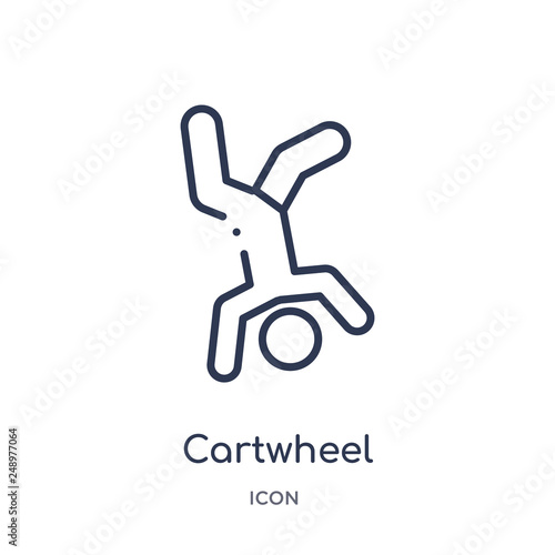 cartwheel icon from sports outline collection. Thin line cartwheel icon isolated on white background.