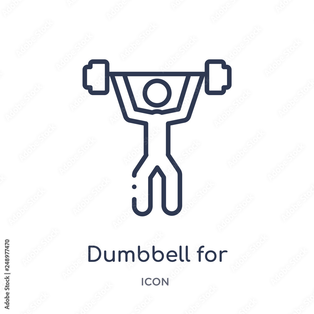 dumbbell for training icon from sports outline collection. Thin line dumbbell for training icon isolated on white background. dumbbell for training icon from sports outline collection. Thin line dumbbell for training icon isolated on white background.
