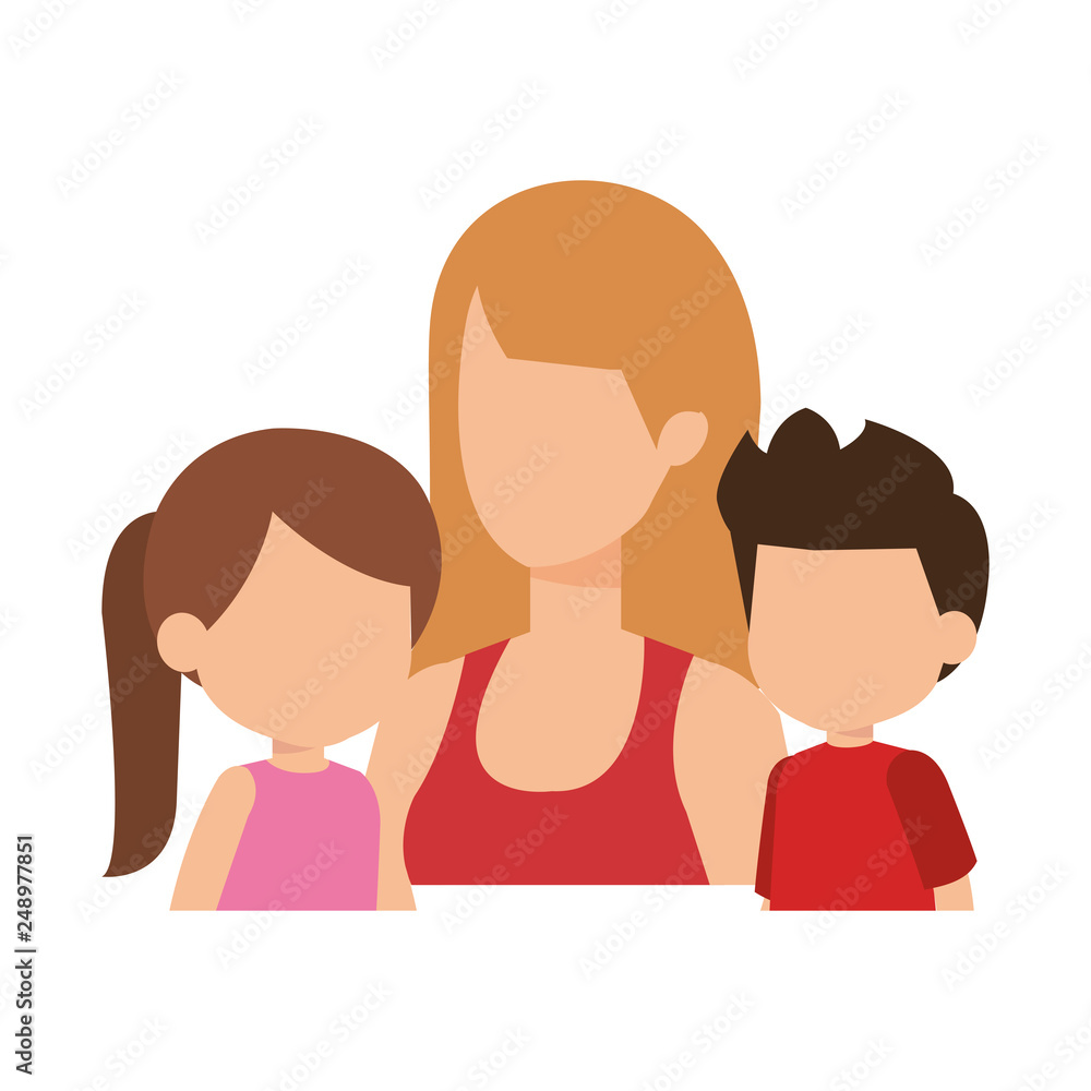 mother with daughter and son characters mother with daughter and son characters