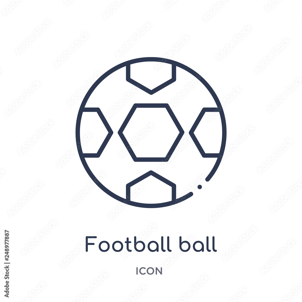 football ball circular icon from sports outline collection. Thin line football ball circular icon isolated on white background.