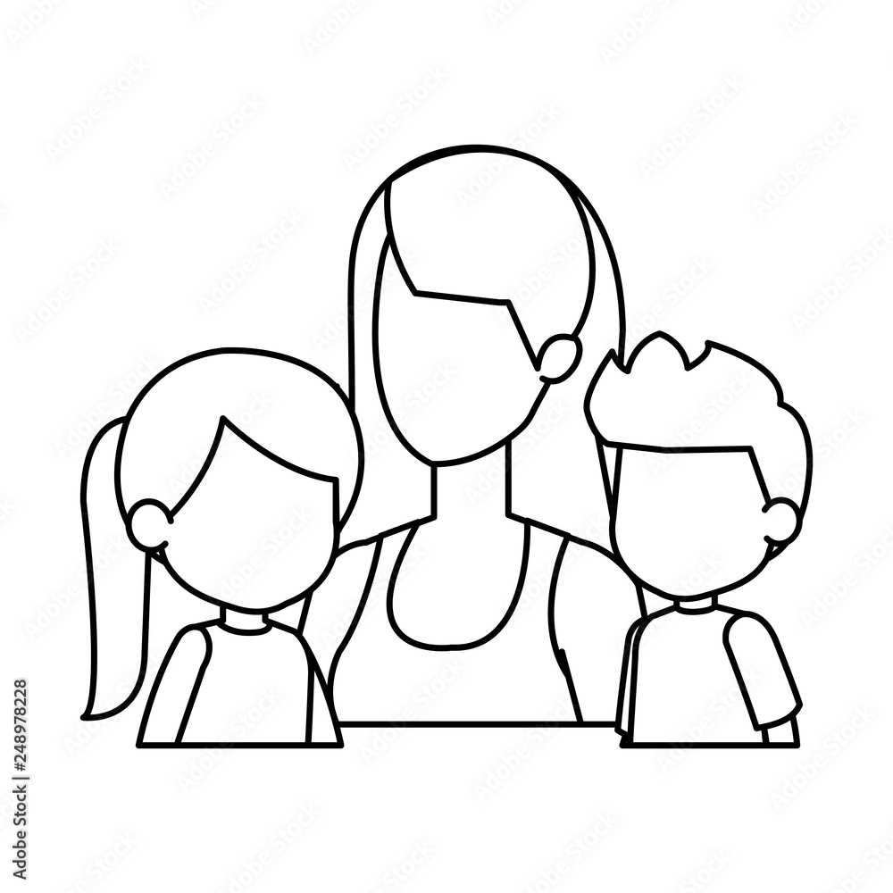 mother with daughter and son characters mother with daughter and son characters