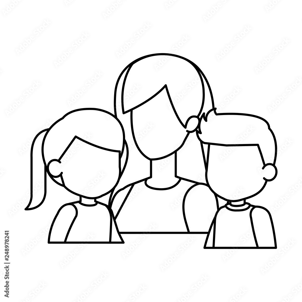 mother with daughter and son characters mother with daughter and son characters