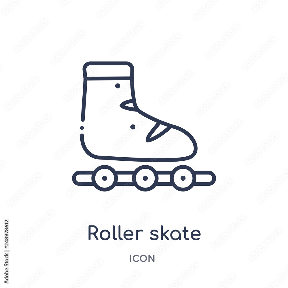 roller skate icon from sports outline collection. Thin line roller skate icon isolated on white background.
