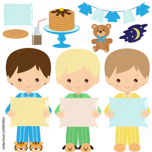 Pancakes party vector cartoon illustration