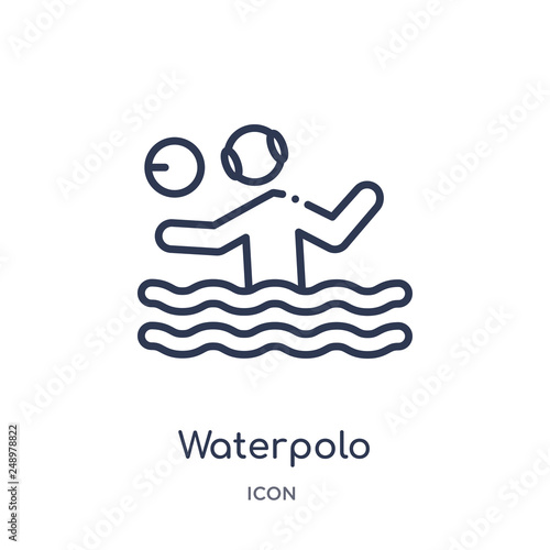 waterpolo icon from sports outline collection. Thin line waterpolo icon isolated on white background.