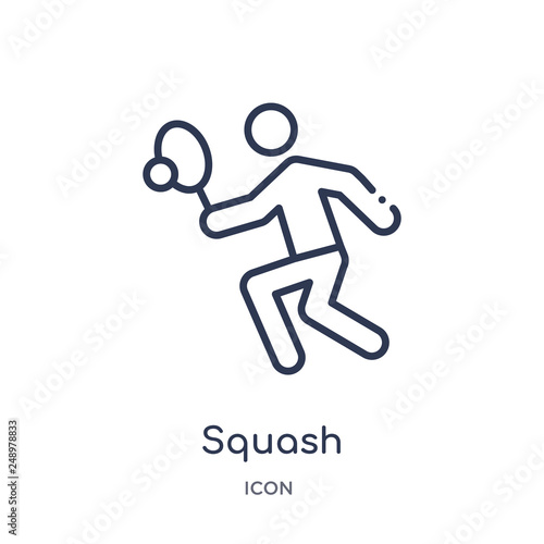 squash icon from sports outline collection. Thin line squash icon isolated on white background.