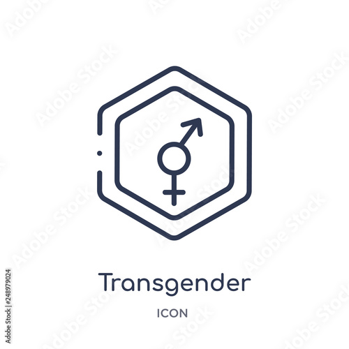 transgender icon from social outline collection. Thin line transgender icon isolated on white background.