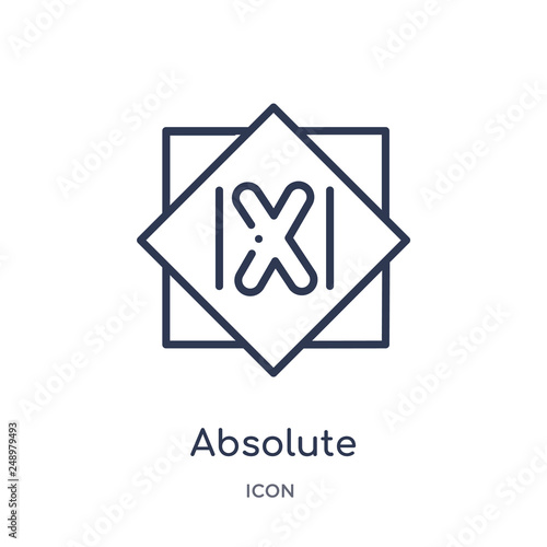absolute icon from signs outline collection. Thin line absolute icon isolated on white background.