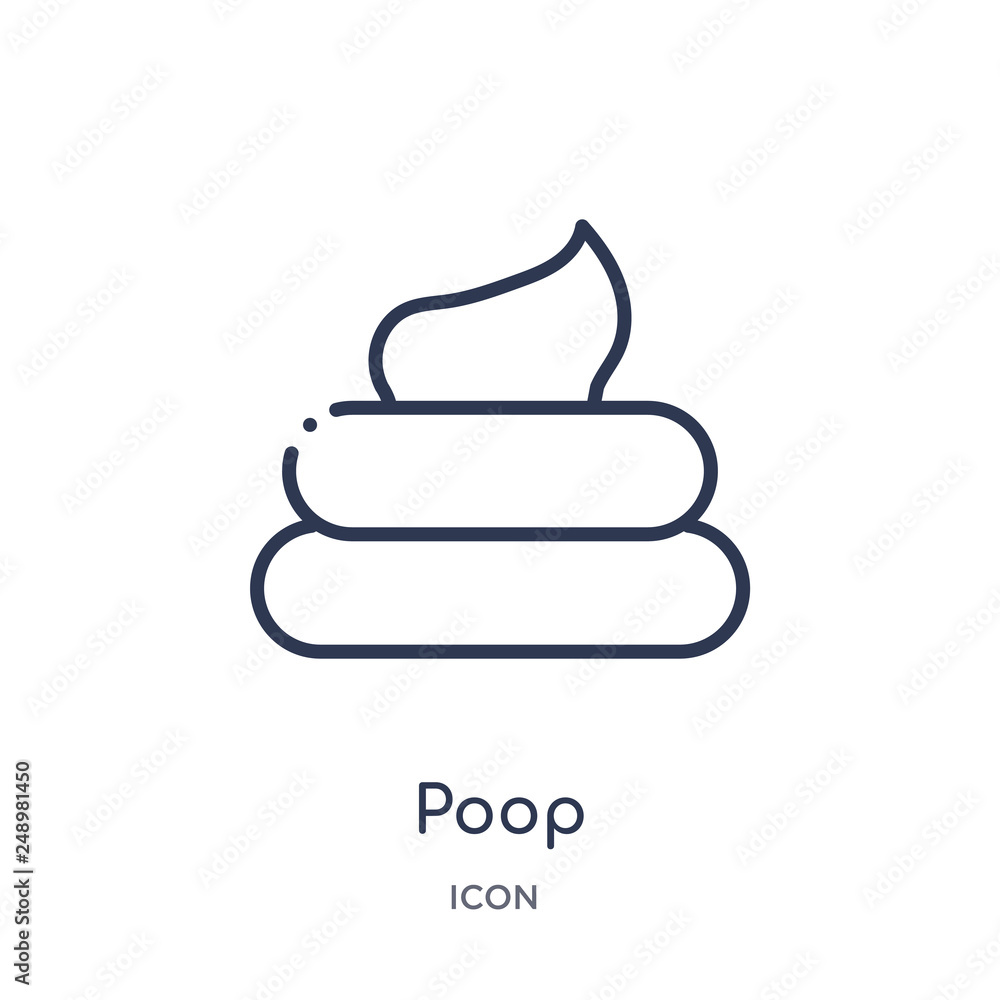 poop icon from signaling outline collection. Thin line poop icon isolated on white background. poop icon from signaling outline collection. Thin line poop icon isolated on white background.