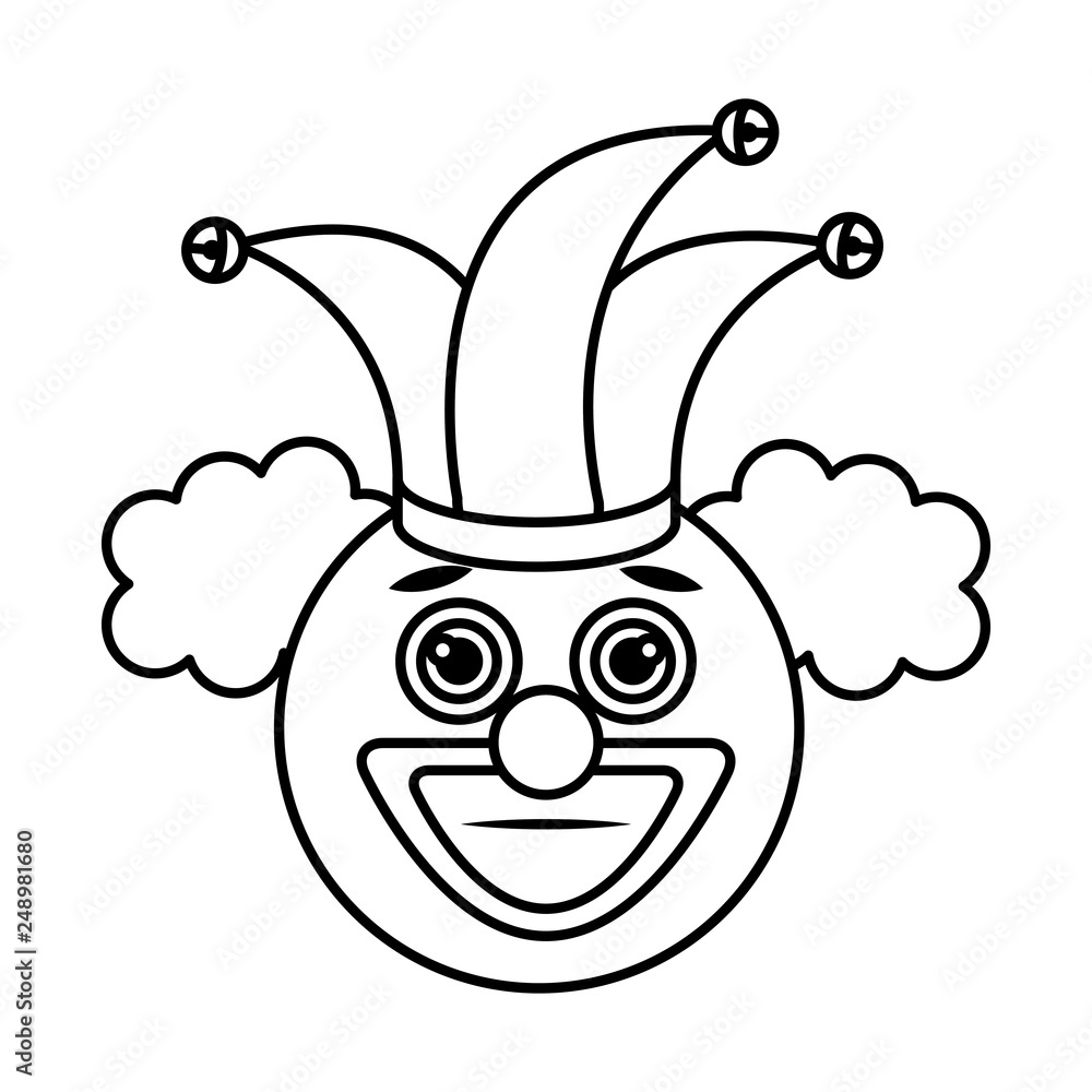 Obraz premium happy face with joker hat emoticon