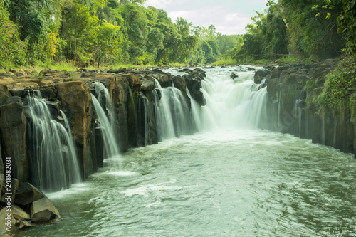 Fototapeta Naklejka Na Ścianę i Meble -  Beautiful waterfall in southern of Lao PDR