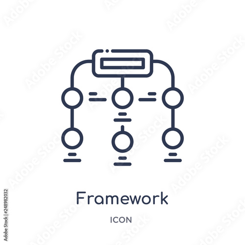 framework icon from shapes outline collection. Thin line framework icon isolated on white background.