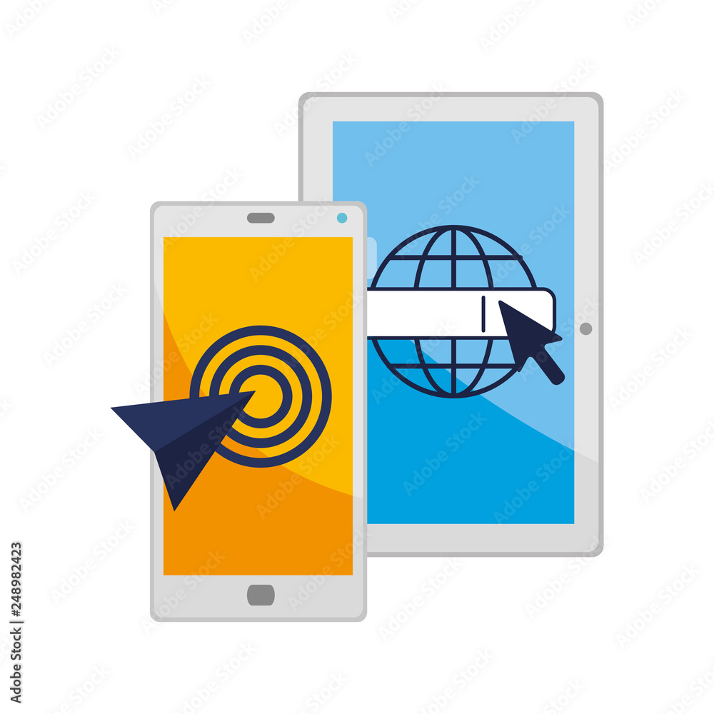 smartphone with mouse cursor pointer smartphone with mouse cursor pointer