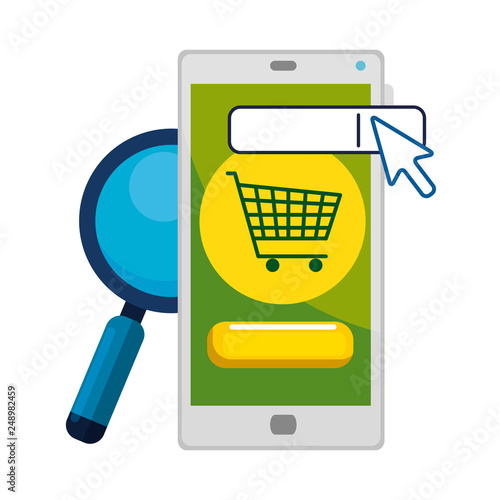 smartphone with shopping cart