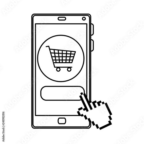 smartphone with shopping cart