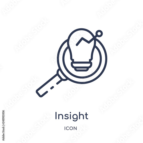 insight icon from security outline collection. Thin line insight icon isolated on white background.