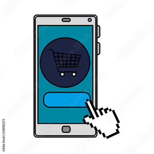 smartphone with shopping cart