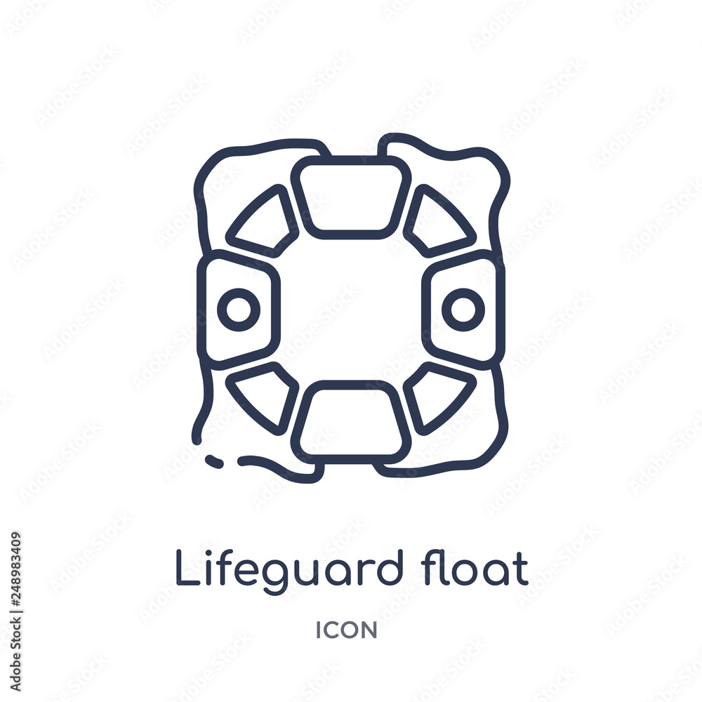 lifeguard float icon from security outline collection. Thin line lifeguard float icon isolated on white background. lifeguard float icon from security outline collection. Thin line lifeguard float icon isolated on white background.