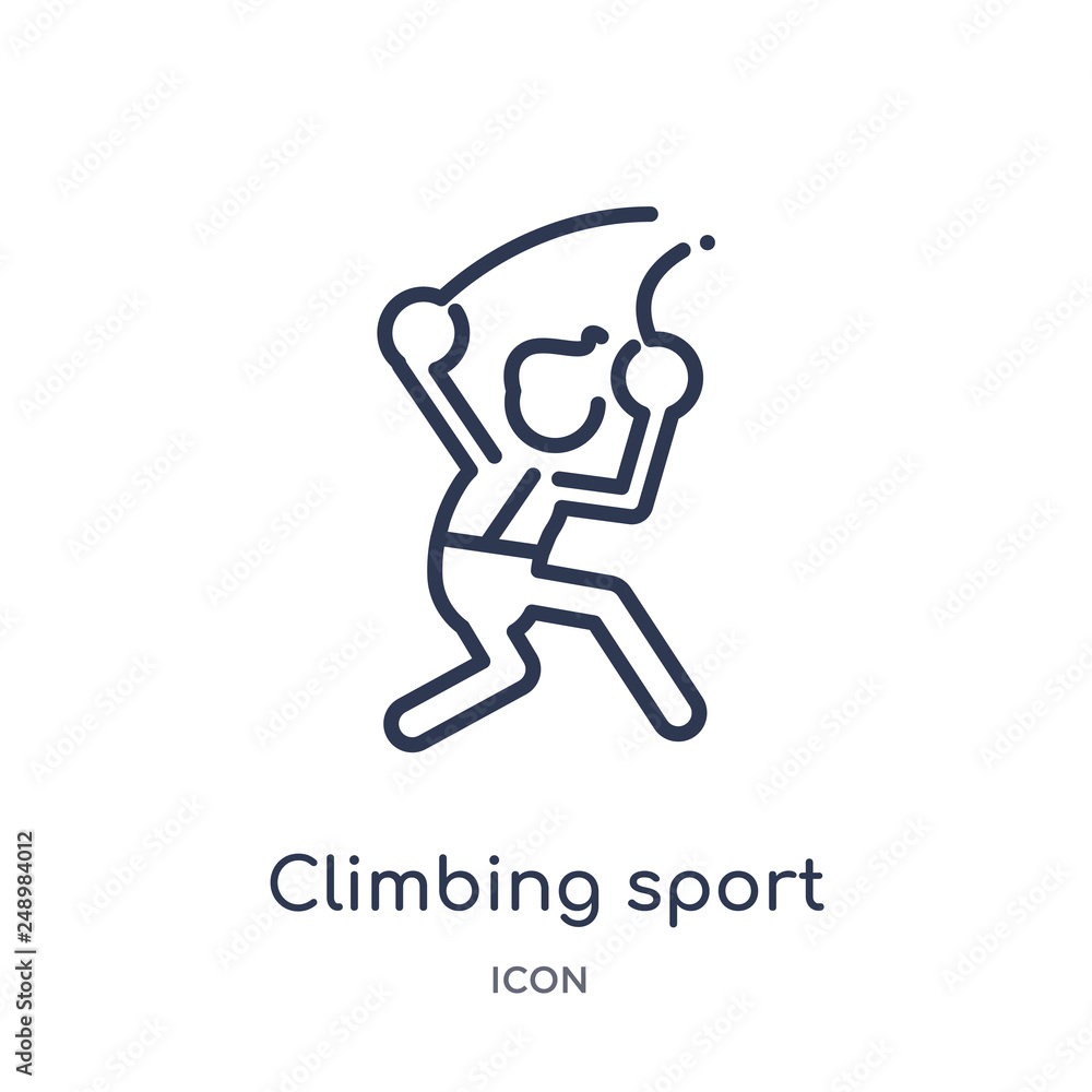 climbing sport icon from people outline collection. Thin line climbing sport icon isolated on white background.