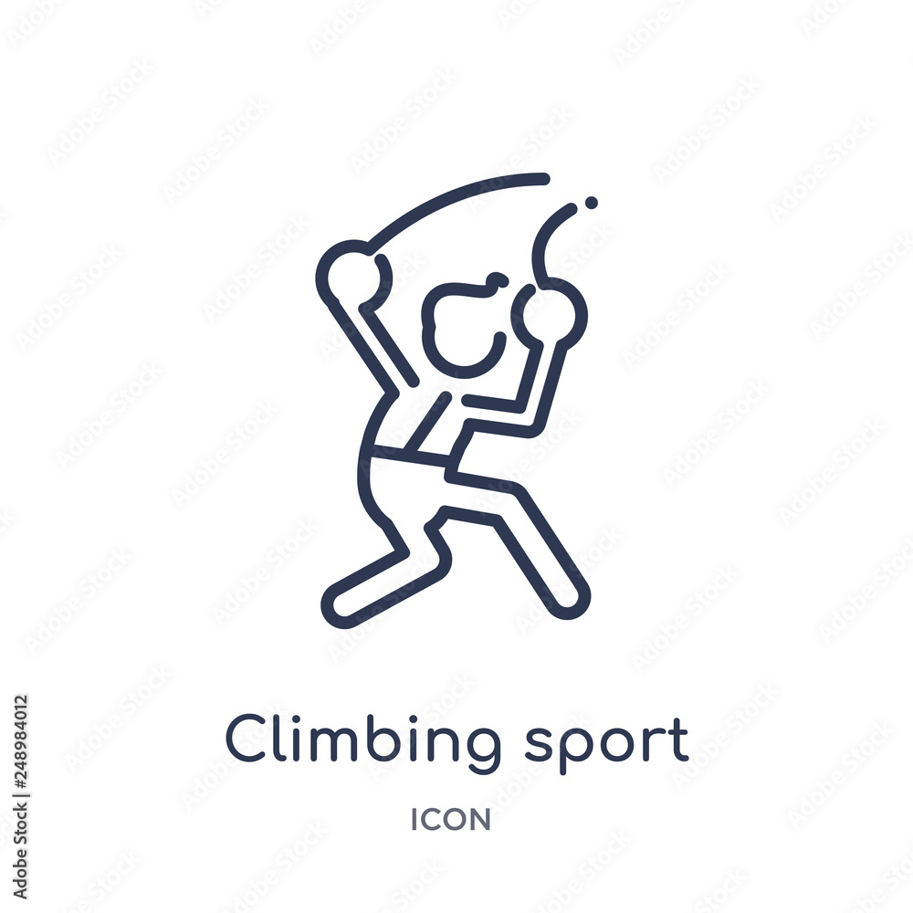 climbing sport icon from people outline collection. Thin line climbing sport icon isolated on white background. climbing sport icon from people outline collection. Thin line climbing sport icon isolated on white background.